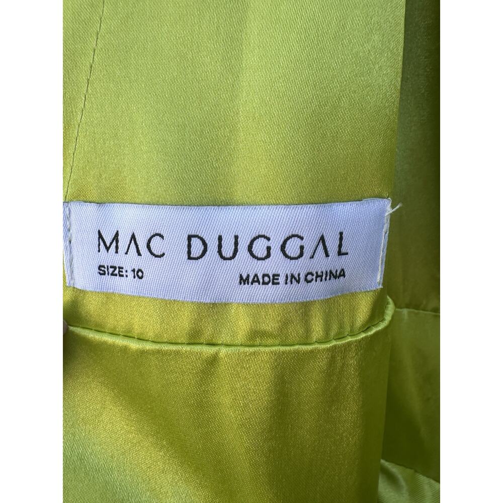 MacDuggal 67994 Chartreuse Sleeveless Tiered Ruffle Pleated Ball Gown Sz 10 $598 - Picture 12 of 16